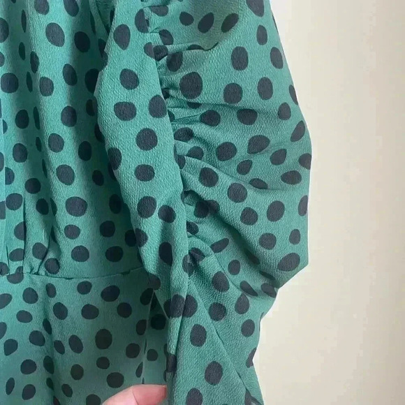 Who What Wear Green Polka Dot Dress Size Medium - Picture 8 of 13